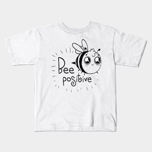 Cute and Funny Shirt "Bee Positive" Kids T-Shirt